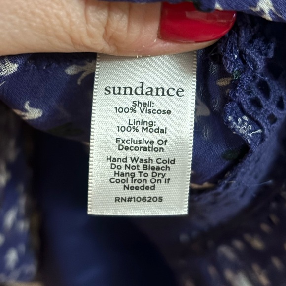 Sundance | Delamere Blouse Victorian Sheer Crochet Ruffle Blouse Purple Sz S - Picture 4 of 9